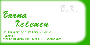 barna kelemen business card